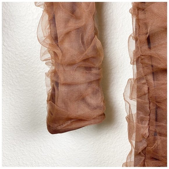 NWT Zara Blogger’s Favorite Brown Tulle One Shoulder Dress Size Small‎ - Picture 10 of 15